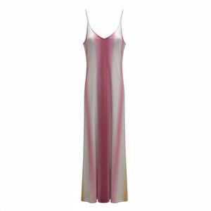Pink & White Ombre Slip Maxi Dress